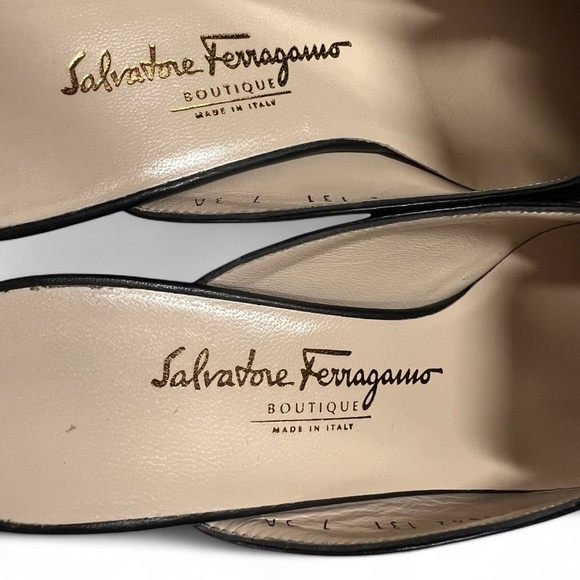 Salvatore Ferragamo Marcella Black Leather Mules with Leather Soles Size 7 3A - Picture 3 of 10